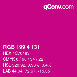 Color code: RGB 199 4 131 | qconv.com