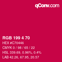 Color code: RGB 199 4 70 | qconv.com