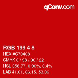 Color code: RGB 199 4 8 | qconv.com