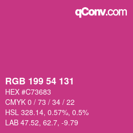 Color code: RGB 199 54 131 | qconv.com