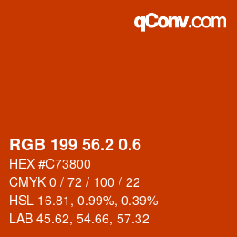 カラーコード: RGB 199 56.2 0.6 | qconv.com