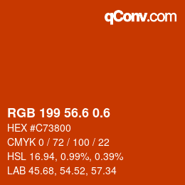 カラーコード: RGB 199 56.6 0.6 | qconv.com