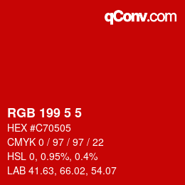 Color code: RGB 199 5 5 | qconv.com