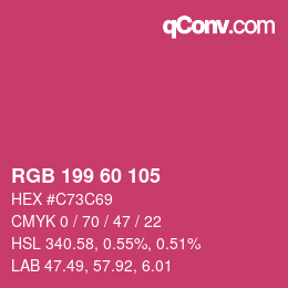 カラーコード: RGB 199 60 105 | qconv.com