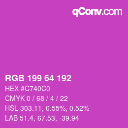 Color code: RGB 199 64 192 | qconv.com