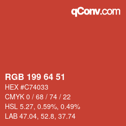 Color code: RGB 199 64 51 | qconv.com