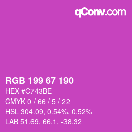 Color code: RGB 199 67 190 | qconv.com