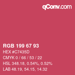 Farbcode: RGB 199 67 93 | qconv.com