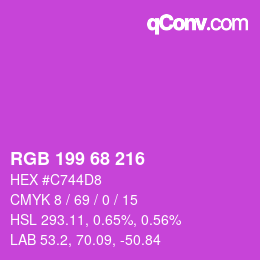 Color code: RGB 199 68 216 | qconv.com