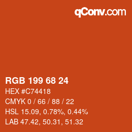 カラーコード: RGB 199 68 24 | qconv.com