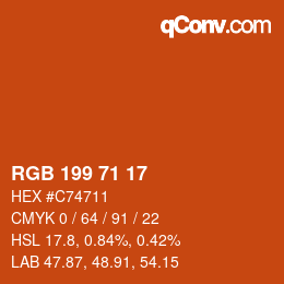 Color code: RGB 199 71 17 | qconv.com