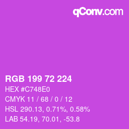 Color code: RGB 199 72 224 | qconv.com