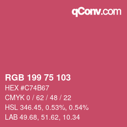 Color code: RGB 199 75 103 | qconv.com