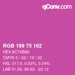 Color code: RGB 199 75 162 | qconv.com