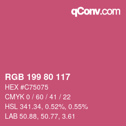 Color code: RGB 199 80 117 | qconv.com