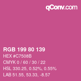 Color code: RGB 199 80 139 | qconv.com