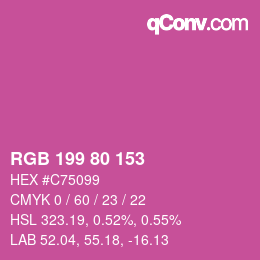 カラーコード: RGB 199 80 153 | qconv.com