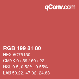 Color code: RGB 199 81 80 | qconv.com
