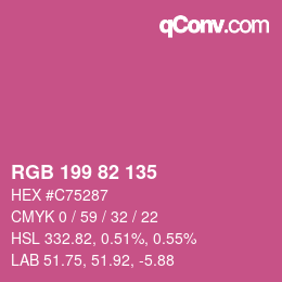 颜色代码: RGB 199 82 135 | qconv.com