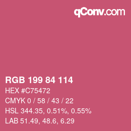 Farbcode: RGB 199 84 114 | qconv.com