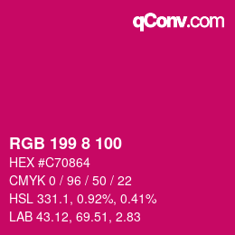 Color code: RGB 199 8 100 | qconv.com