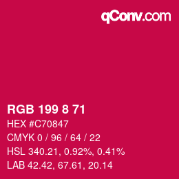 Color code: RGB 199 8 71 | qconv.com