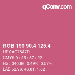 カラーコード: RGB 199 90.4 125.4 | qconv.com