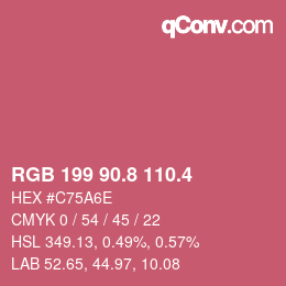 カラーコード: RGB 199 90.8 110.4 | qconv.com