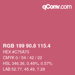 カラーコード: RGB 199 90.8 115.4 | qconv.com
