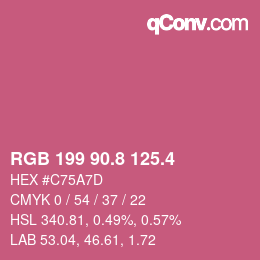 カラーコード: RGB 199 90.8 125.4 | qconv.com
