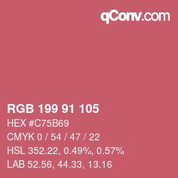 Color code: RGB 199 91 105 | qconv.com