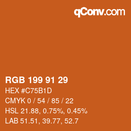 Color code: RGB 199 91 29 | qconv.com