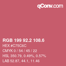 カラーコード: RGB 199 92.2 108.6 | qconv.com