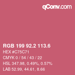カラーコード: RGB 199 92.2 113.6 | qconv.com