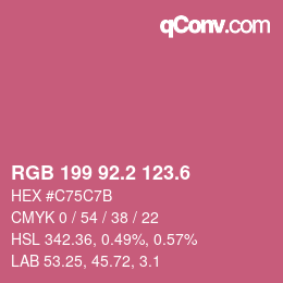 カラーコード: RGB 199 92.2 123.6 | qconv.com