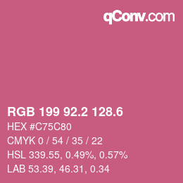カラーコード: RGB 199 92.2 128.6 | qconv.com