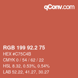 Color code: RGB 199 92.2 75 | qconv.com