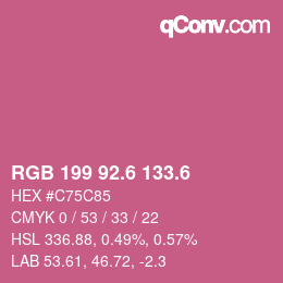 カラーコード: RGB 199 92.6 133.6 | qconv.com