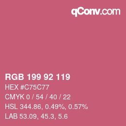 颜色代码: RGB 199 92 119 | qconv.com