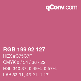 颜色代码: RGB 199 92 127 | qconv.com