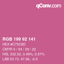 颜色代码: RGB 199 92 141 | qconv.com