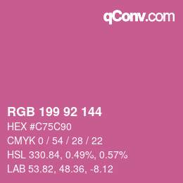 カラーコード: RGB 199 92 144 | qconv.com