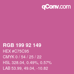 颜色代码: RGB 199 92 149 | qconv.com
