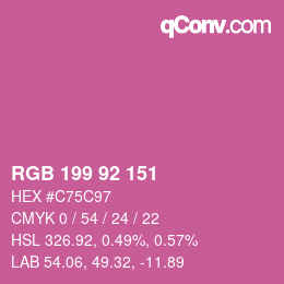 颜色代码: RGB 199 92 151 | qconv.com
