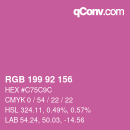 颜色代码: RGB 199 92 156 | qconv.com