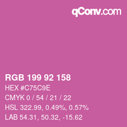 カラーコード: RGB 199 92 158 | qconv.com