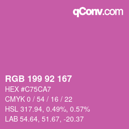 颜色代码: RGB 199 92 167 | qconv.com