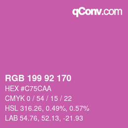 颜色代码: RGB 199 92 170 | qconv.com