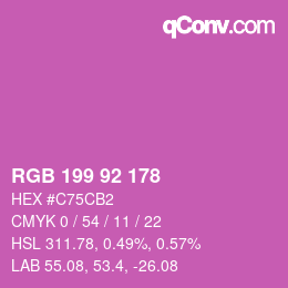 Color code: RGB 199 92 178 | qconv.com