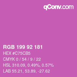颜色代码: RGB 199 92 181 | qconv.com